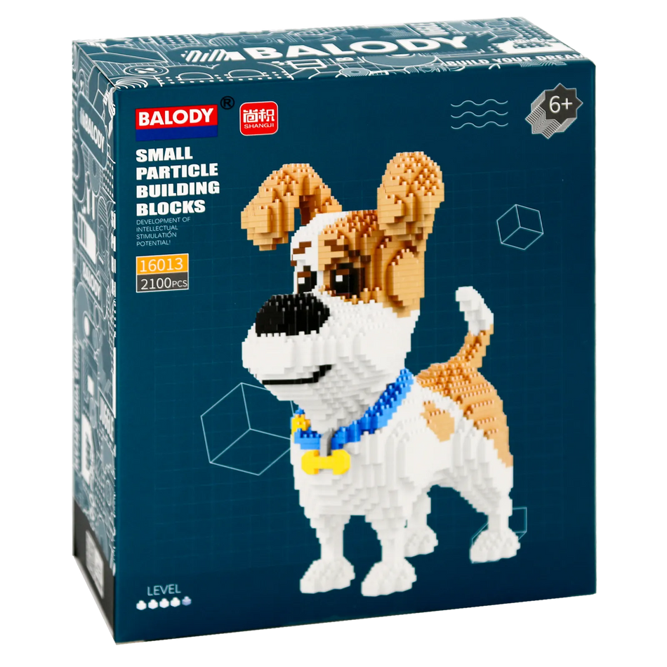 Vorderseite der Verpackung der Balody Miniblocks Jack Russell