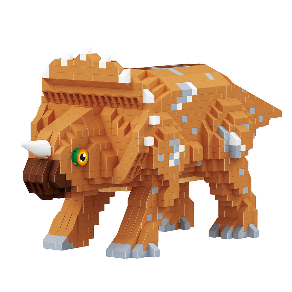 Produktfoto der Balody Miniblocks kleiner brauner Triceratops