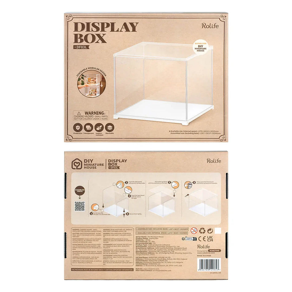 Robotime Dust Cover / Display Case (Innenmaße L:270mm*B:220mm*H:225mm) DF03L